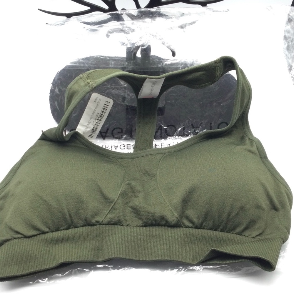 Green Performance Sports Bra with Wide Straps